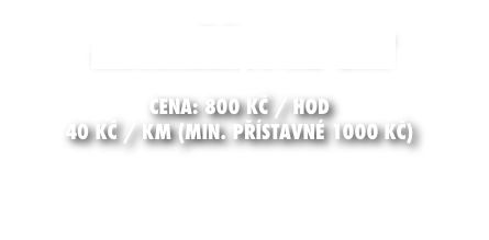 AUtojeřáby ad 20T

Cena: 800 Kč / hod
40 Kč / KM (MIN. PŘÍSTAVNÉ 1000 KČ) 
